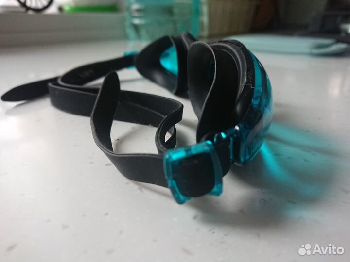 Очки для плавания joss triton цвет черный/голубой