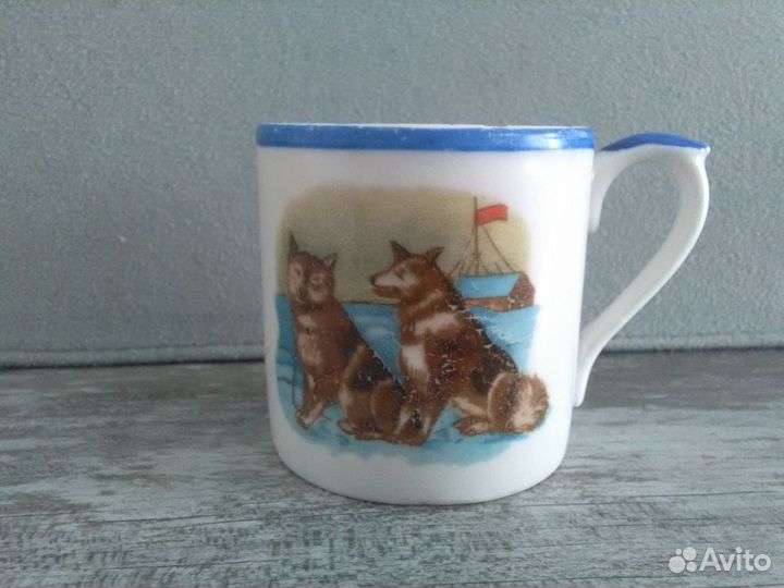 Агитфарфор Чашка Челюскин Вербилки фарфор СССР