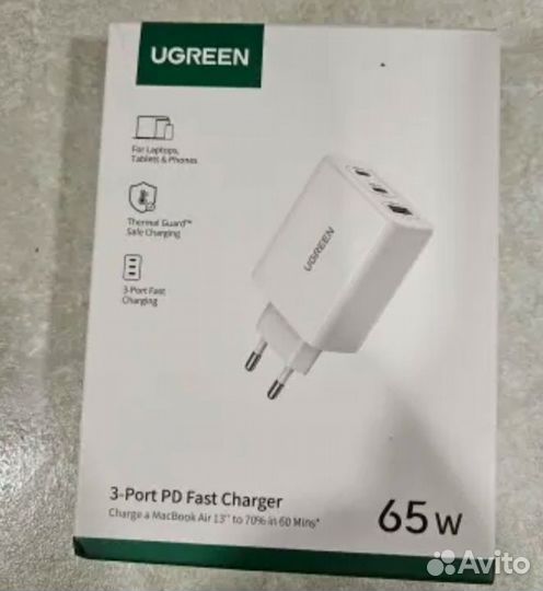 Ugreen 65w, зарядное устройство