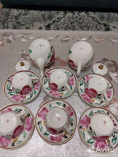 Чайный фарфоровый сервиз Песочное СССР