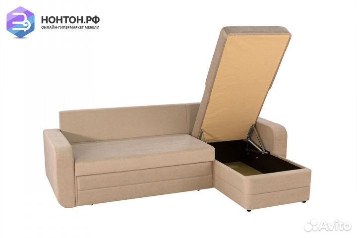 Диван угловой дельфин Неаполь темно-бежевый