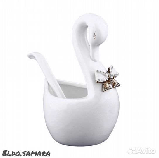 Соусница с ложкой «Лебедь»
