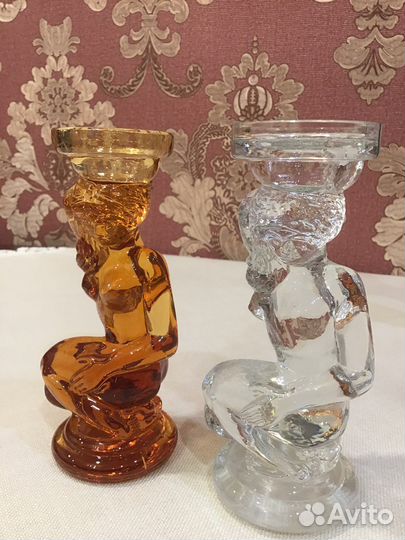 Подсвечнии Ева и двусвечный гусь хрустальный