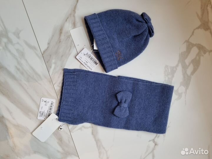 Новые шапка и шарфик armani, il trenino 2-4г