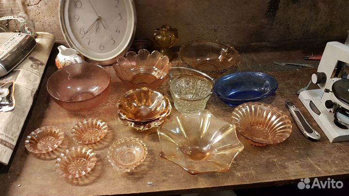 Вазочки из цветного стекла СССР