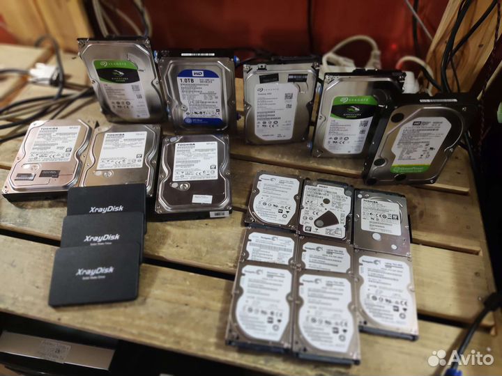 Около 50 HDD/SSD/nvme M.2 от 80гб до 2тб с Win 10