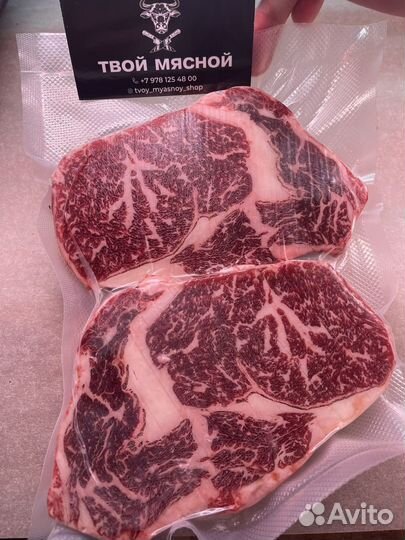 Мраморная говядина, стейки, рибай