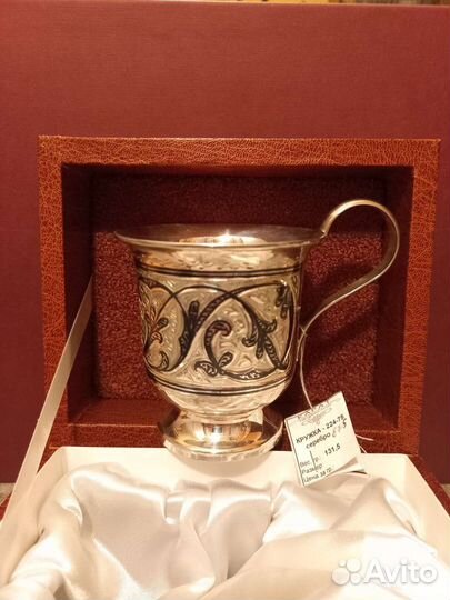 Серебряная кружка на 200 млл. Кубачи