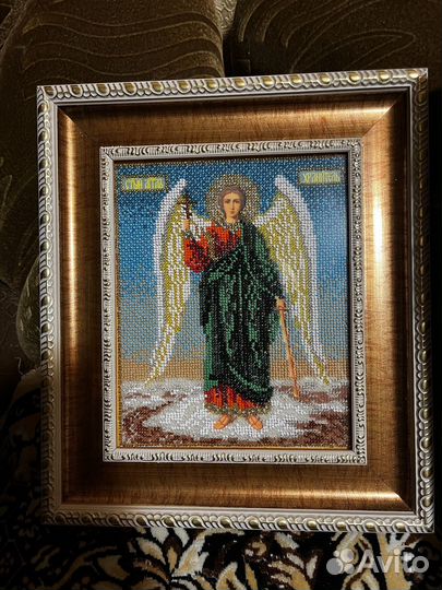 Иконы вышитые бисером. Ангел хранитель