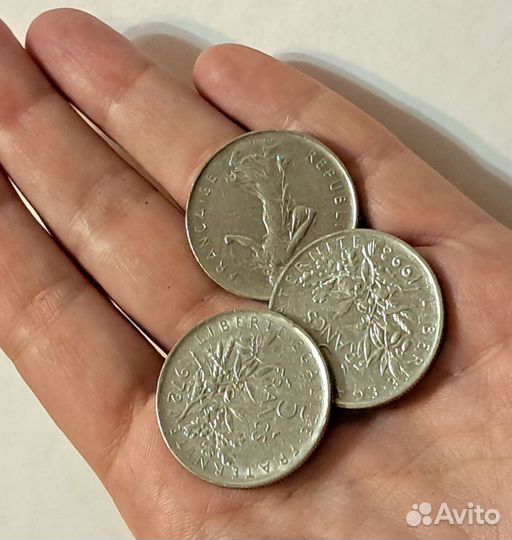 5 Старых Франков. Монета Дубовые листья, олива