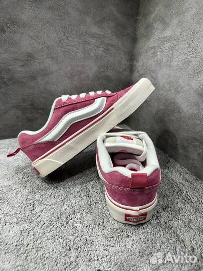 Кеды vans KNU skool pink white