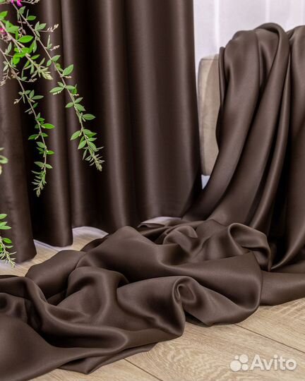 Шторы блэкаут Амадео каштановый новые пошив