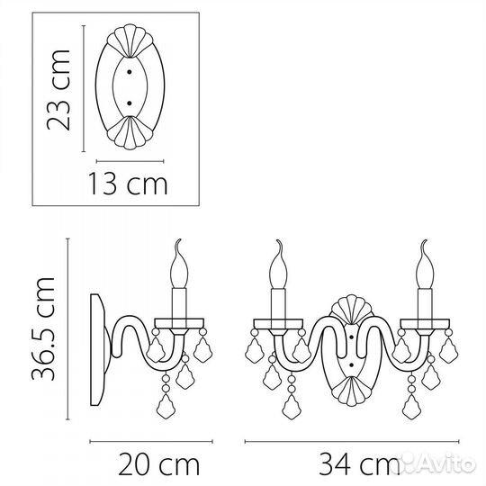 Бра LightStar Classic 700624 Хром