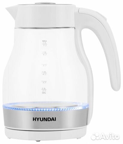 Чайник электрический hyundai HYK-G3802 2200Вт белы