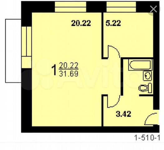 Планировка квартир 1 510 1-к квартира, 32 м², 5/5 эт. на продажу в Москве Купить квартиру Авито