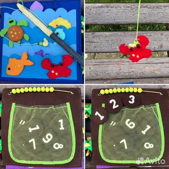 Развивающая книга из фетра. Детская развивающая кн