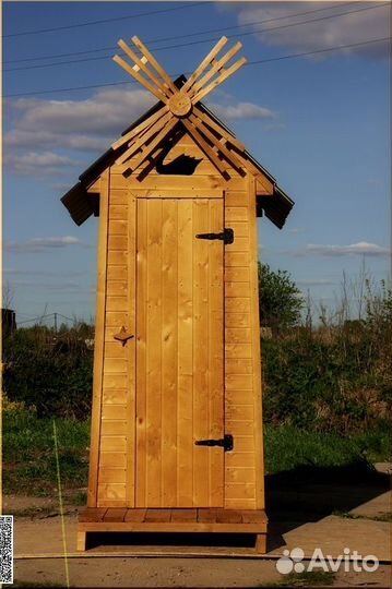 Дачный туалет деревянный SKU003