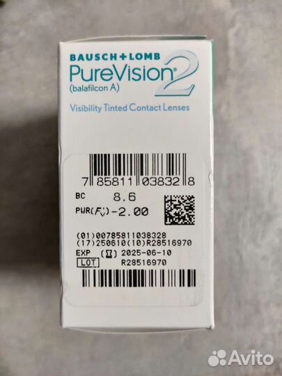 Контактные линзы Purevision 2