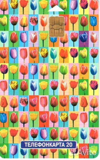 Телефонная карта МГТС 2002 год - 100 и 1 тюльпан