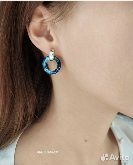 Серьги бублики Swarovski