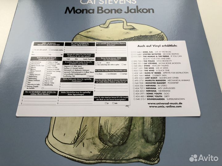 LP Cat Stevens – Mona Bone Jakon (1970) German 320