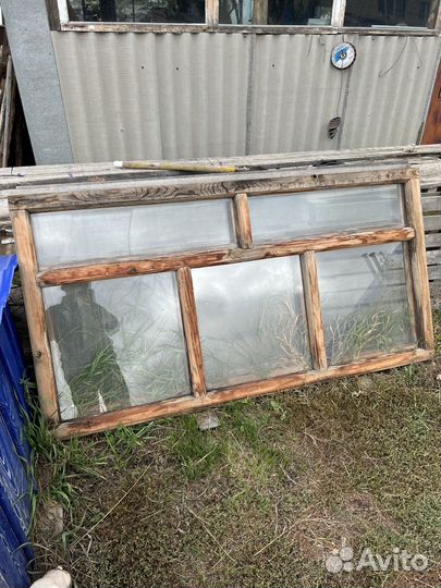 Окна деревянные одинарные 194х100 см 3 шт