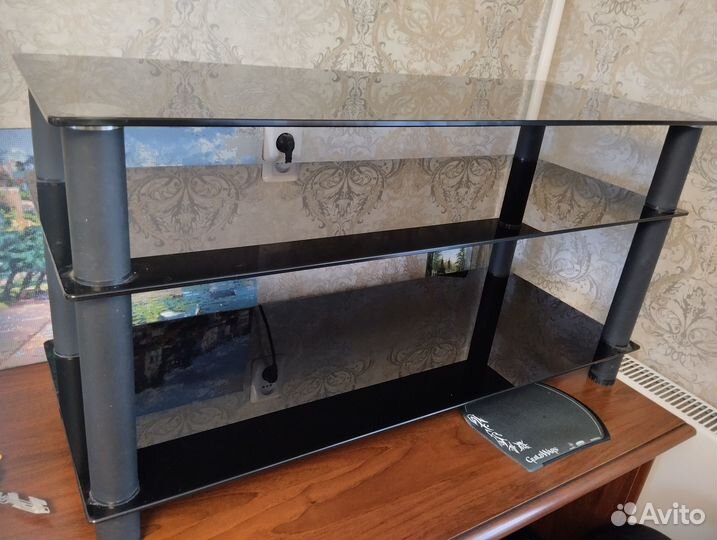 Подставка Арго стекло-сталь под тв и аппаратуру