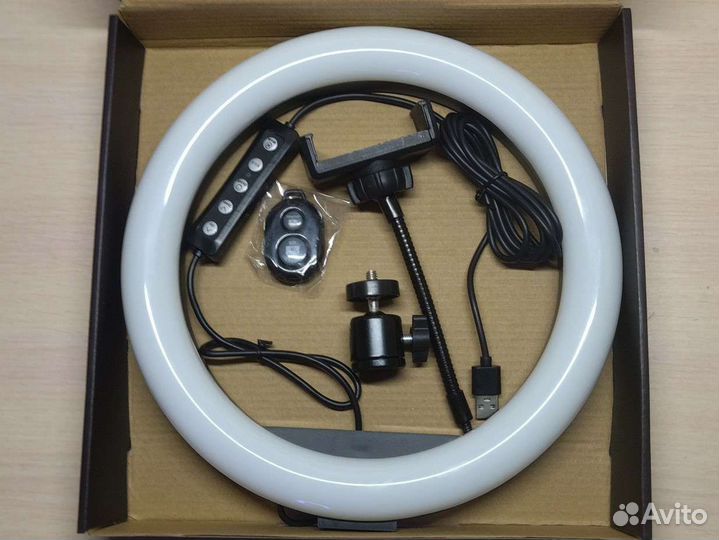 Кольцевая лампа RGB 26см + штатив 2.1м