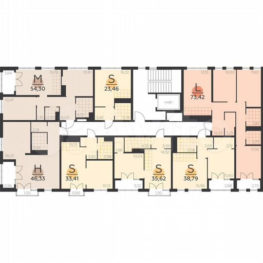 2-к. квартира, 54,3 м², 1/5 эт.
