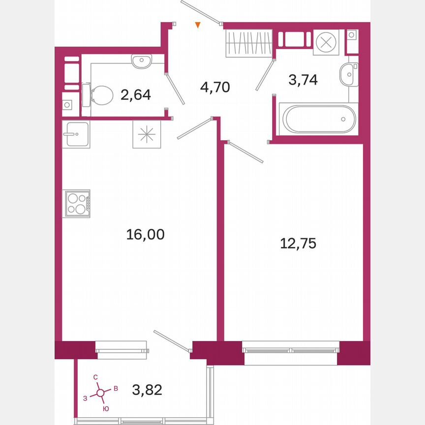 1-к. квартира, 41 м², 3/10 эт.