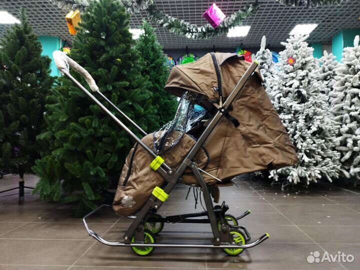 Санки коляска Galaxy 3-2С бронза