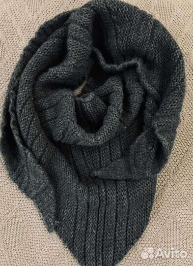 Комплект шапка бини и косынка шерсть