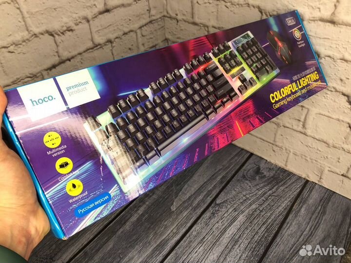 Клавиатура и мышь с подсветкой hoco