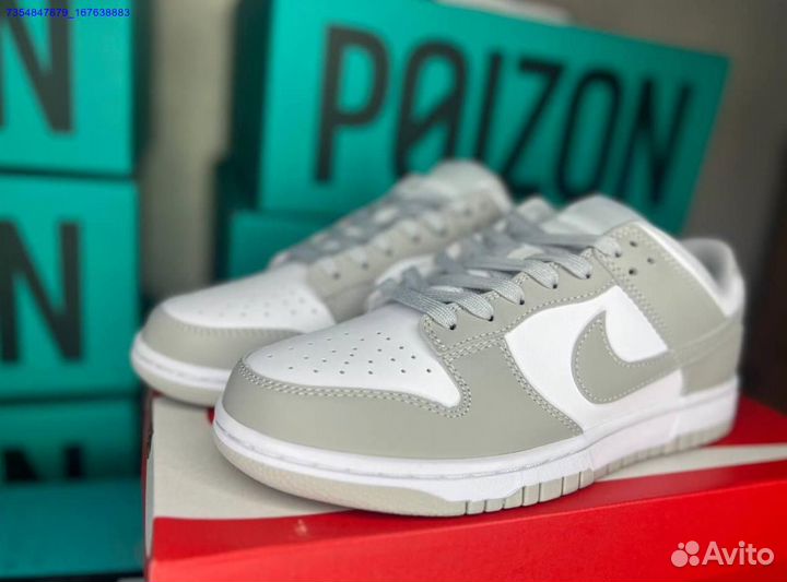 Кроссовки Nike Dunk Low Grey Fog Poizon оригинал