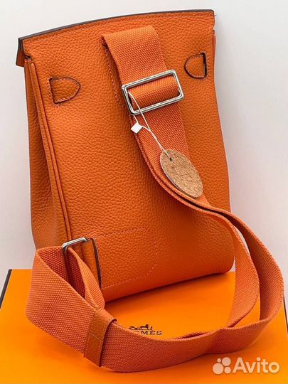 Сумка мужская кожаная кроссбоди слинг Hermes