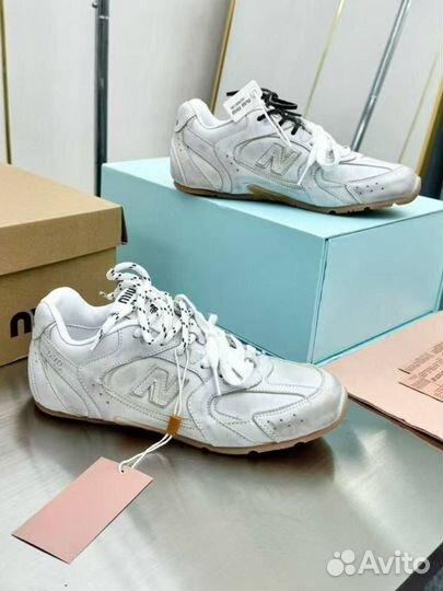 Кроссовки MIU MIU x NB 530 кожаные “потёртые”