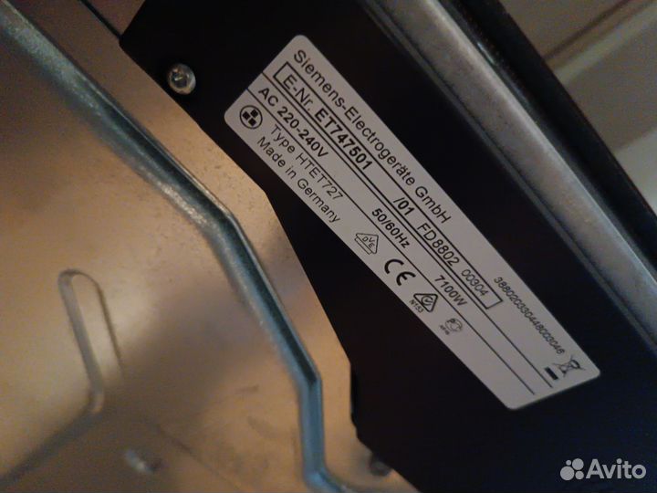 Стеклокерамическая варочная панель siemens