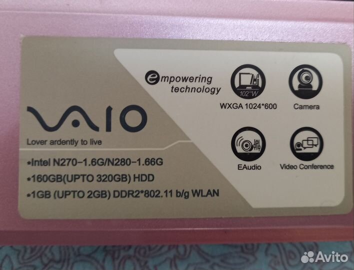 Нетбук sony vaio