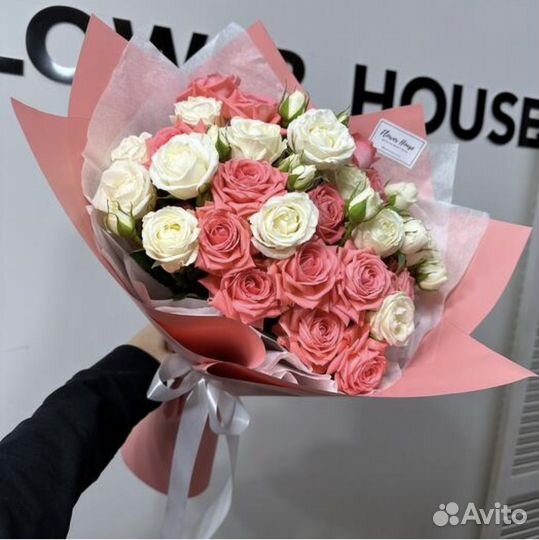 Кустовые розы букет, микс роз