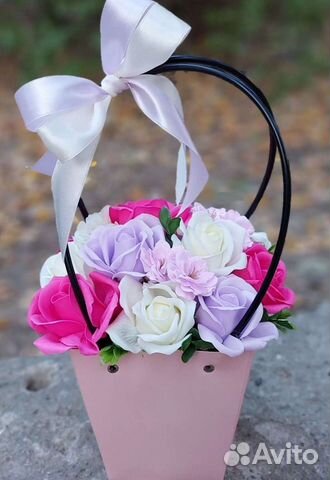 Букет роз из мыла