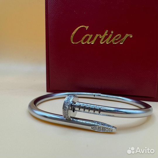 Браслет Cartier гвоздь с камнями (премиум)