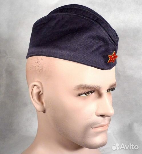 Пилотка синяя/зеленая С красной звездой