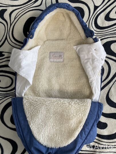 Конверт на выписку зимний для мальчика на овчине