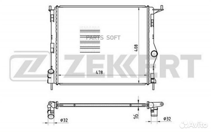 Радиатор охлаждения двигателя LADA Largus 12, Rena