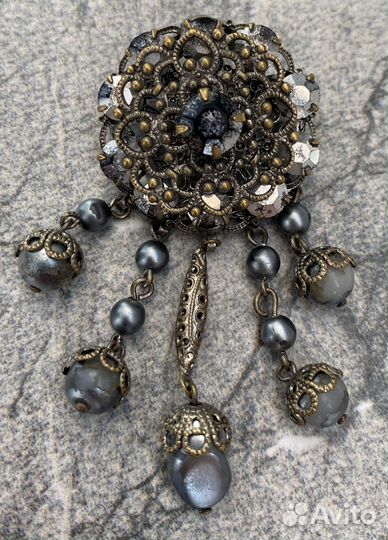 Брошь с подвесами времен ссср, чехословацкая