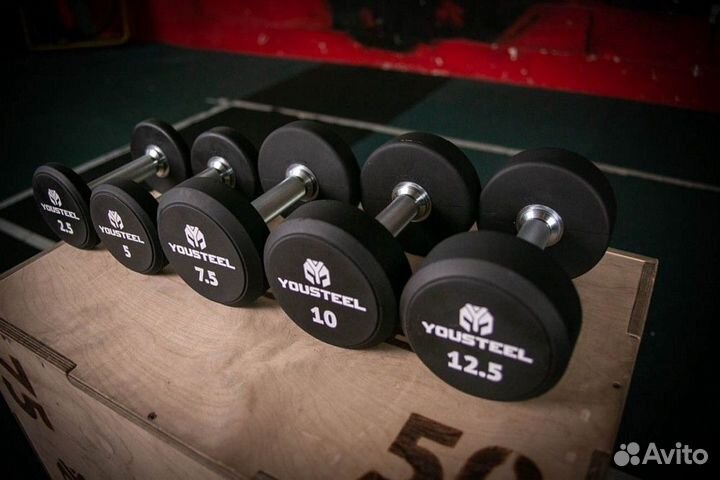 Гантель круглая PU-полиуретановая 45 кг YouSteel