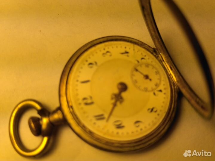Часы старин. карман, серебр. цепочка с камнями