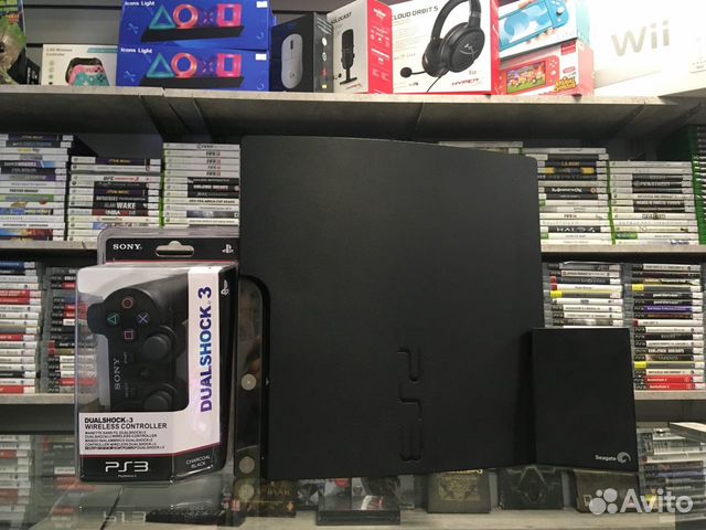Sony PS3 Slim 160гб + Внешний ж/д 500гб