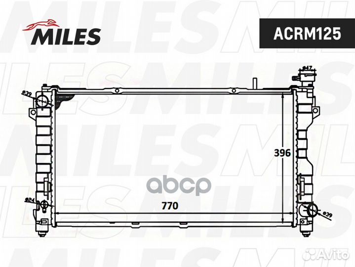 Радиатор chrysler voyager 2.4 00- acrm125 Miles