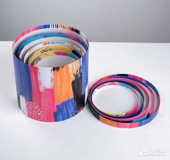 Подарочная коробка круглая 14 16 см